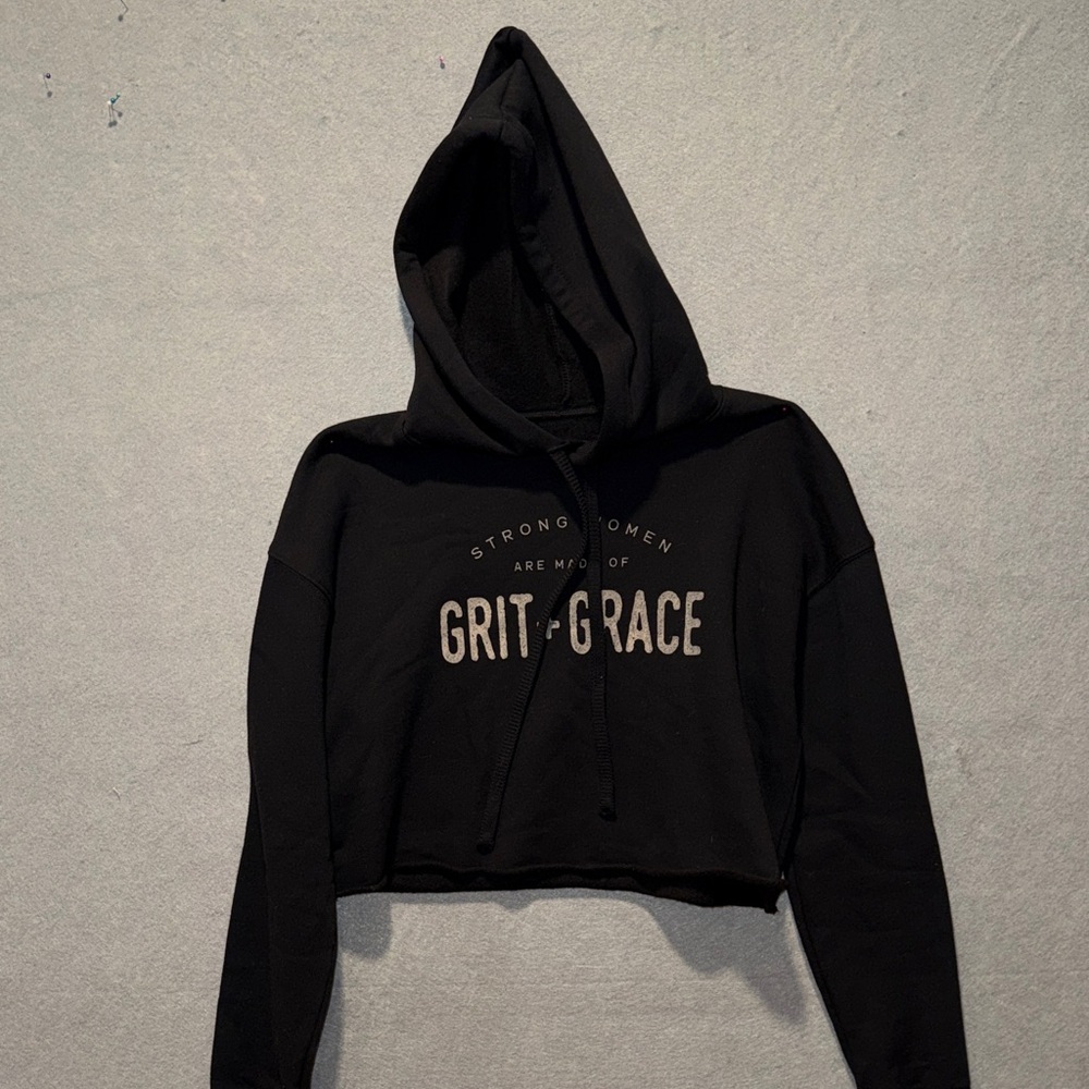 Nine Line Apparel Grit + Grace Black Cropped Hoodie - Women's Sweatshirt Small